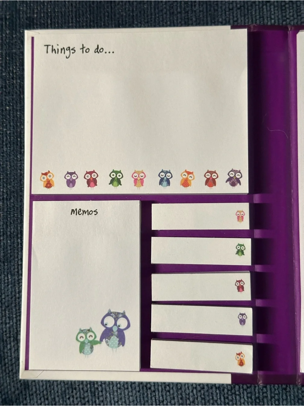 Floral & Owl themed sticky notes and tabs set